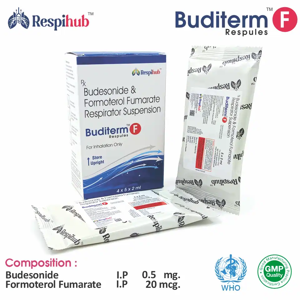 Formoterol + Budesonide Respule at the best price in PCD Pharma Franchise for Bronchodilator and Asthma and COPD Management.